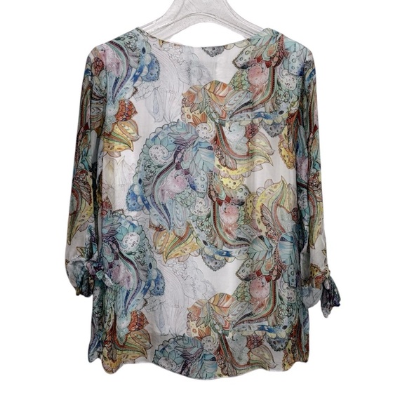 LISETTE L MONTREAL - SIZE XS (oversized) - SILK BLEND BLOUSE - WATERCOLOR LIKEB6 - Picture 3 of 9